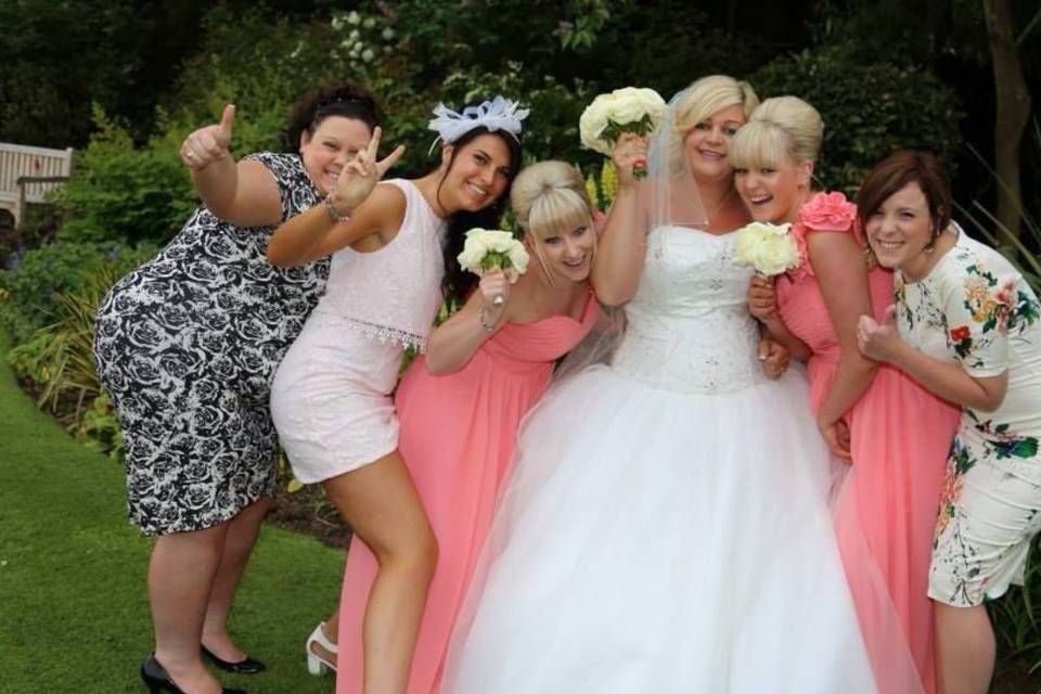 Bride Laura with her friends