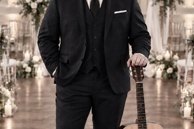 Carl Andrew in wedding suit