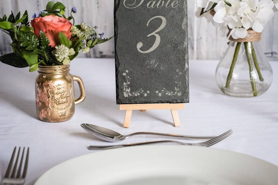 Laser Engraved Table Number