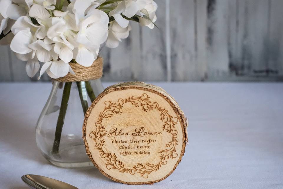 Log Slice Place Card