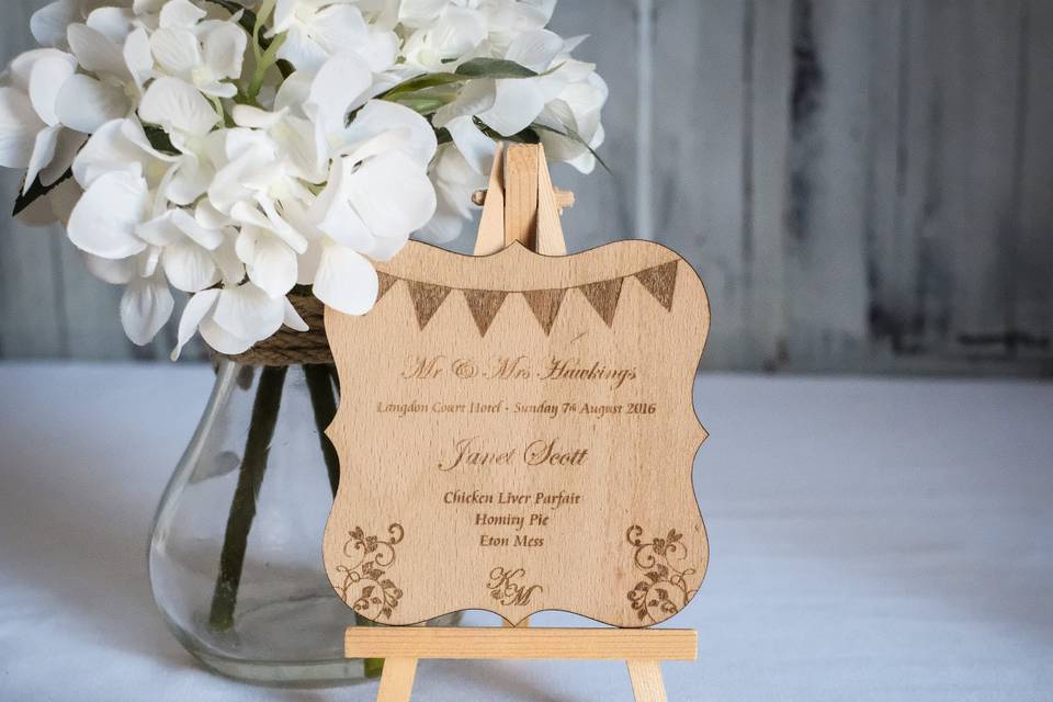 Laser Engraved Place Card