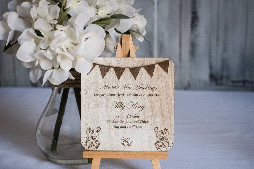 Laser Engraved Place Card
