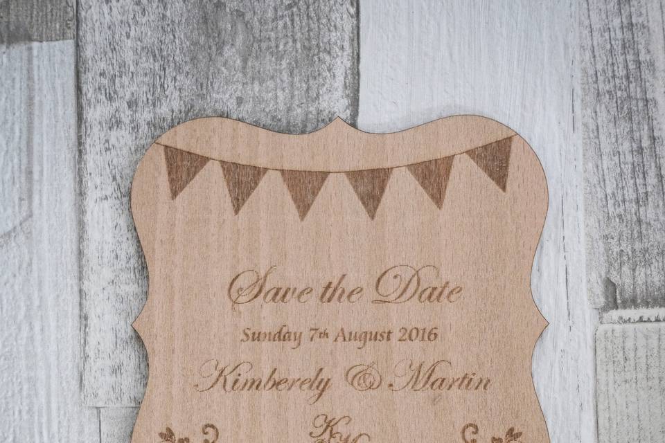 Wooden Save the Date