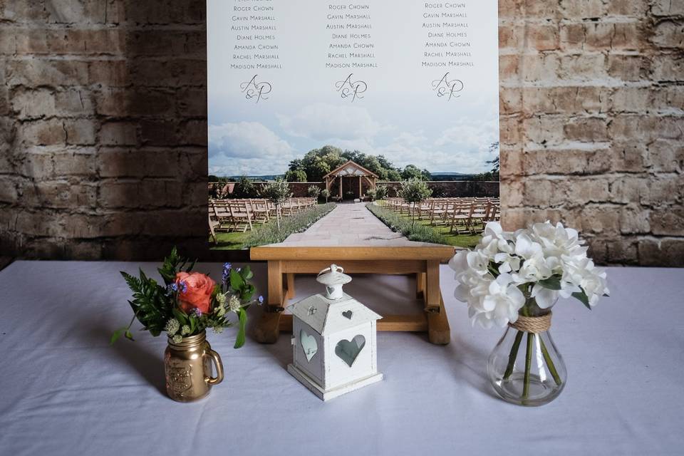 Printed Table Plan