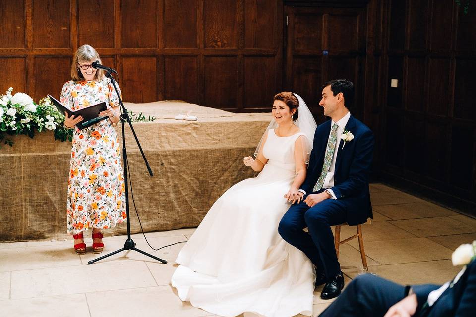 Mid-ceremony laughter