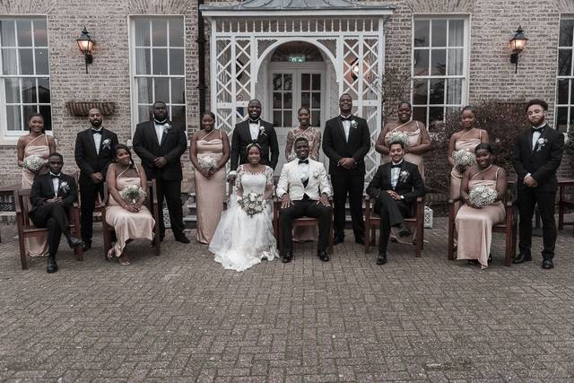 Bridal party posing