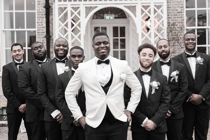 Groomsmen pose