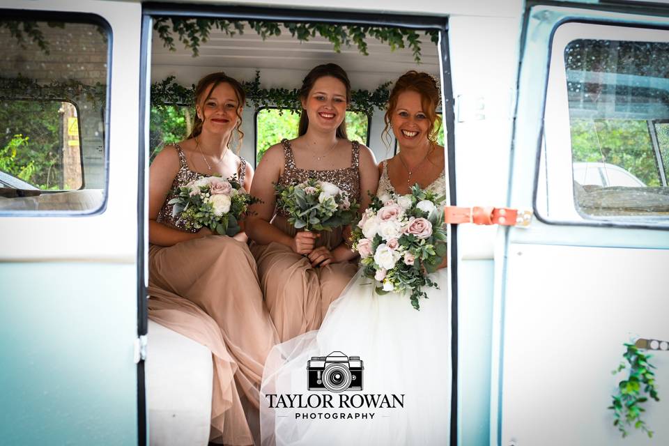 Bride with bridesmaids
