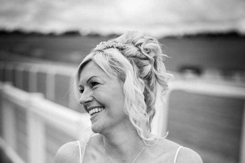 Groom is making bride laugh