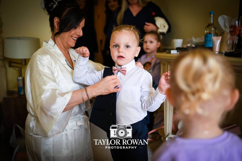 Page boy getting ready