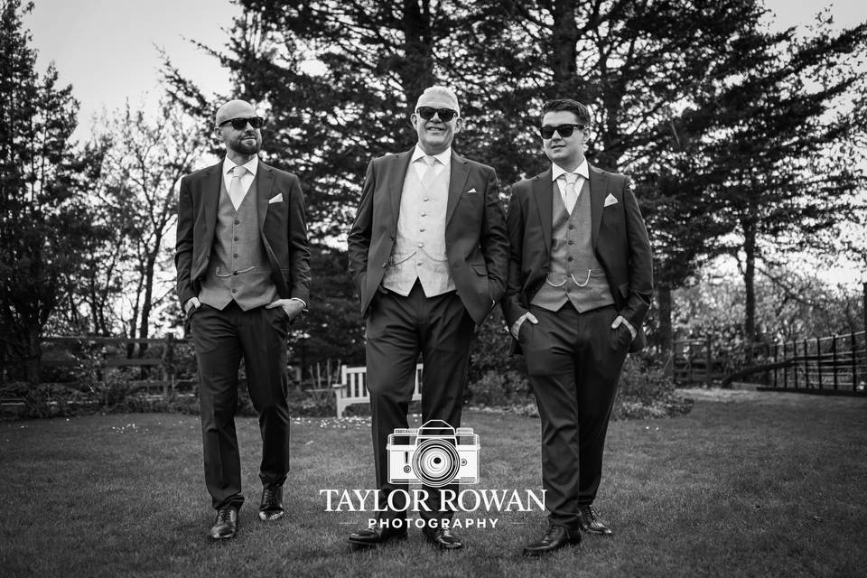Grooms men getting ready