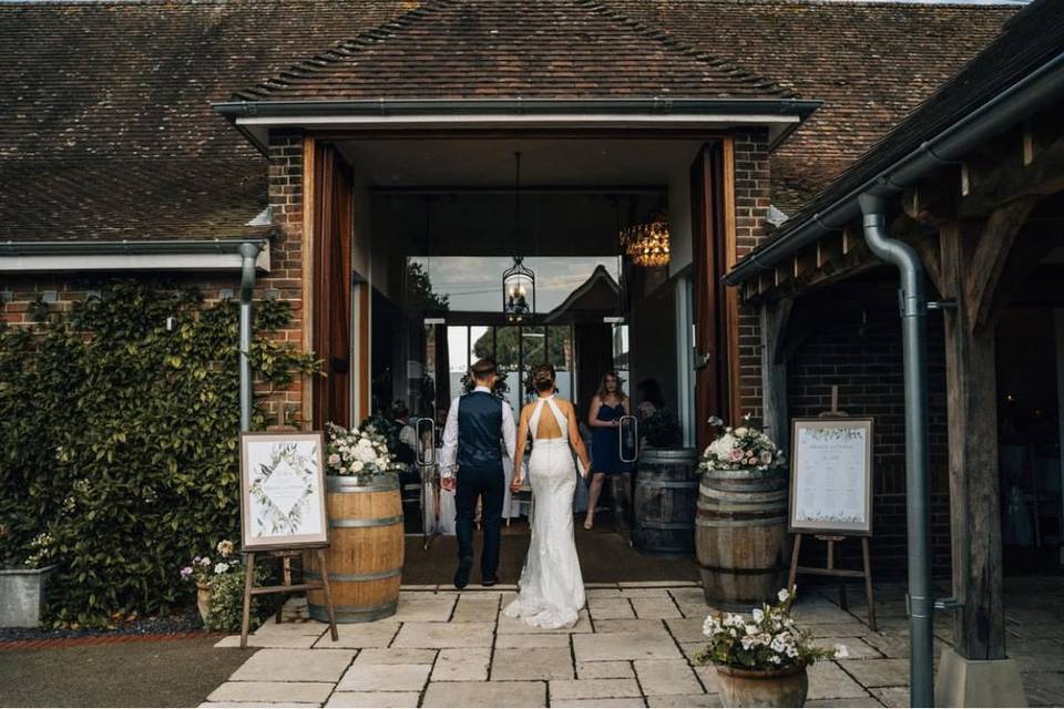 The wedding venue entrance