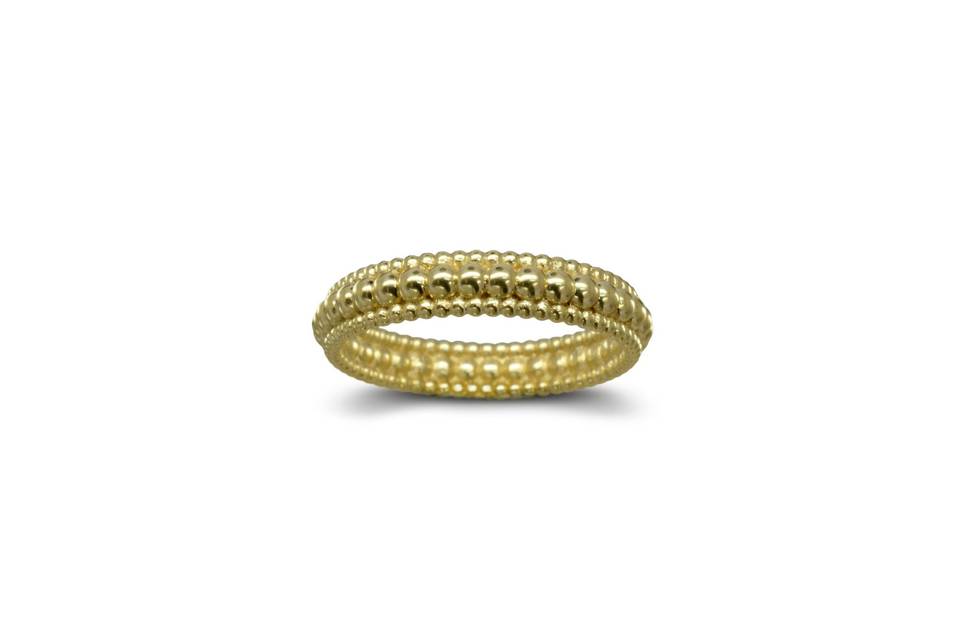 Beaded Gold Wedding Ring