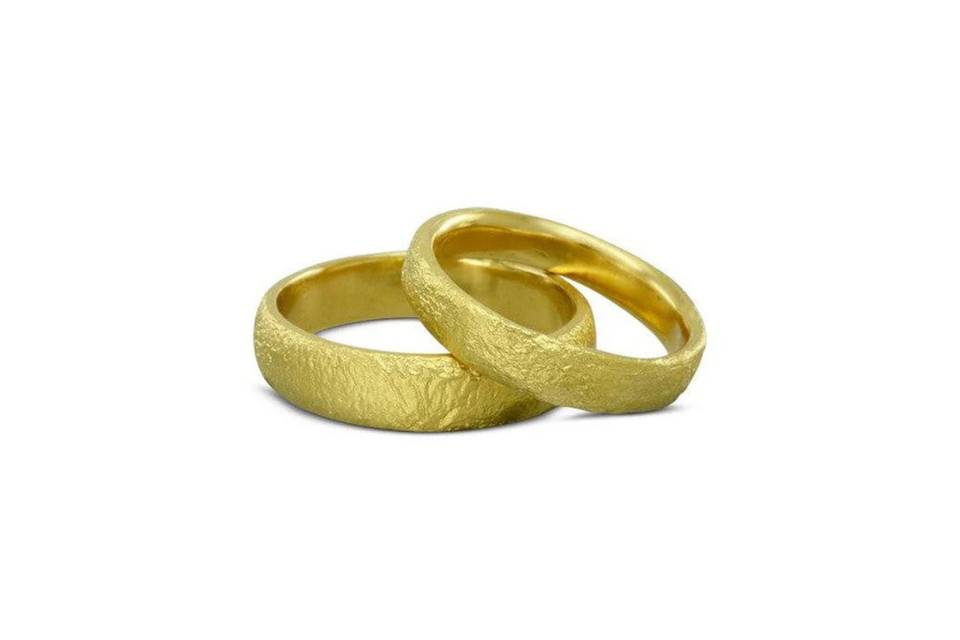 Textured Gold Wedding Rings