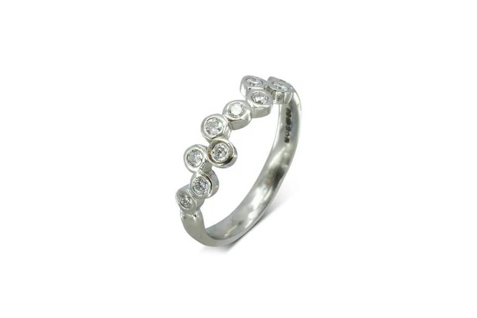 Bubbles Diamond Wedding Ring