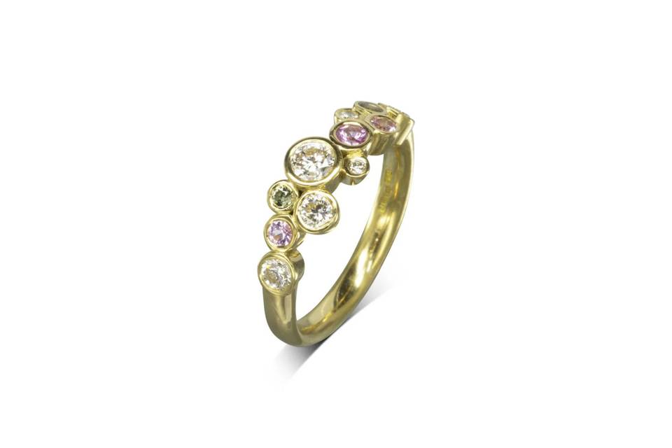 Pink Sapphire Bubbles Ring