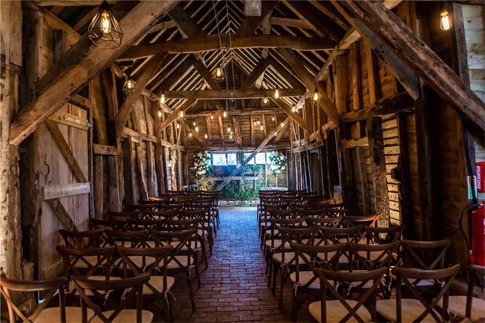 Elizabethan barn ceremony