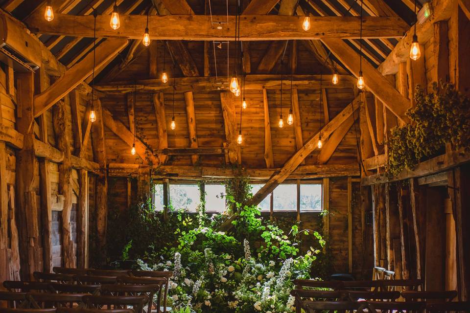 Ceremony in Elizabethan barn