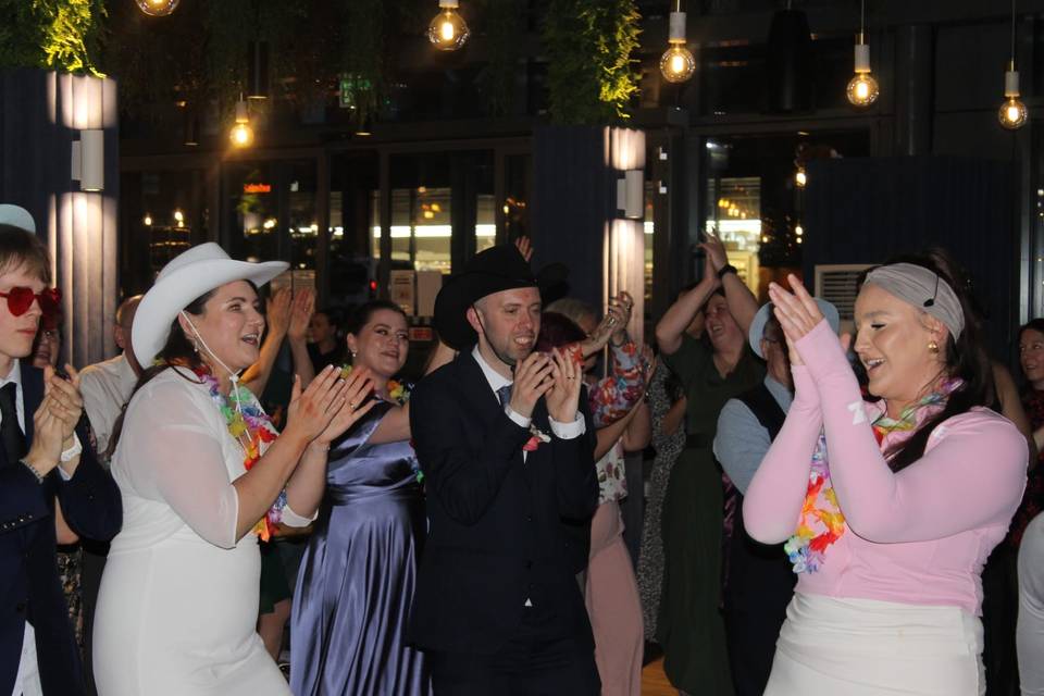 Ceri & Bride dancing together