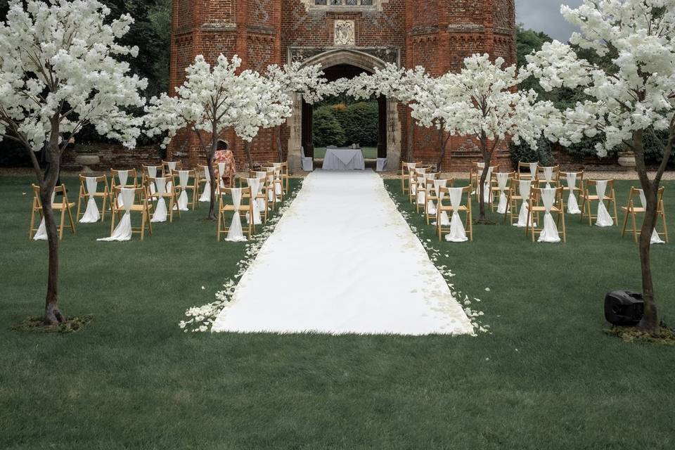 Woodland Wedding Setup at Leez