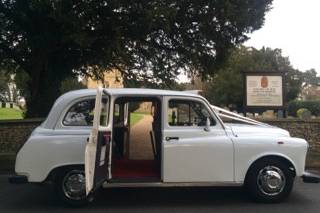 Wedding white taxi