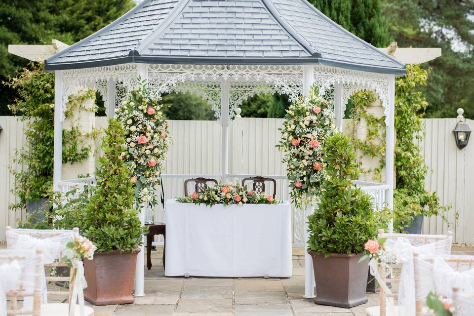 Idyllic gazebo ceremony