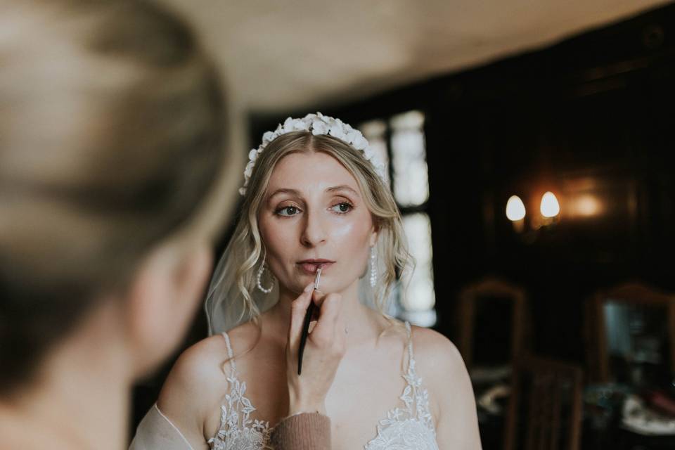 Georgie on her wedding morning
