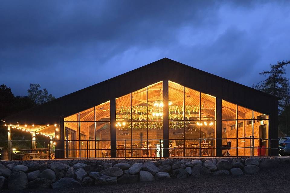 Barn at night