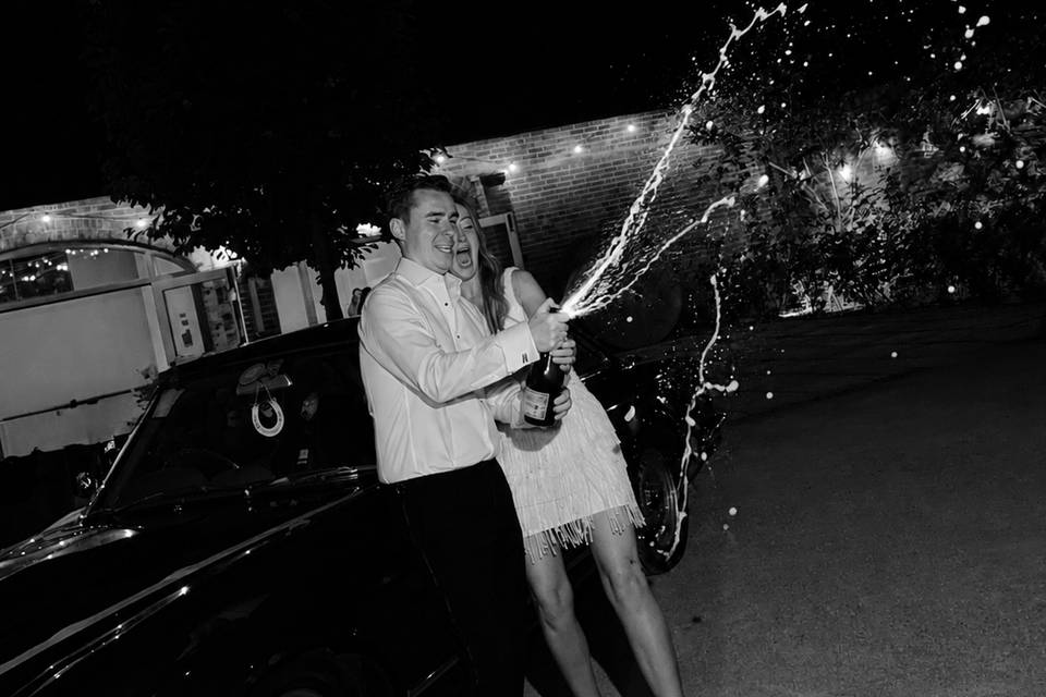 Evening champagne spray