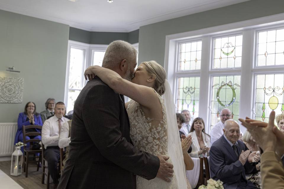 The first kiss as Mr & Mrs