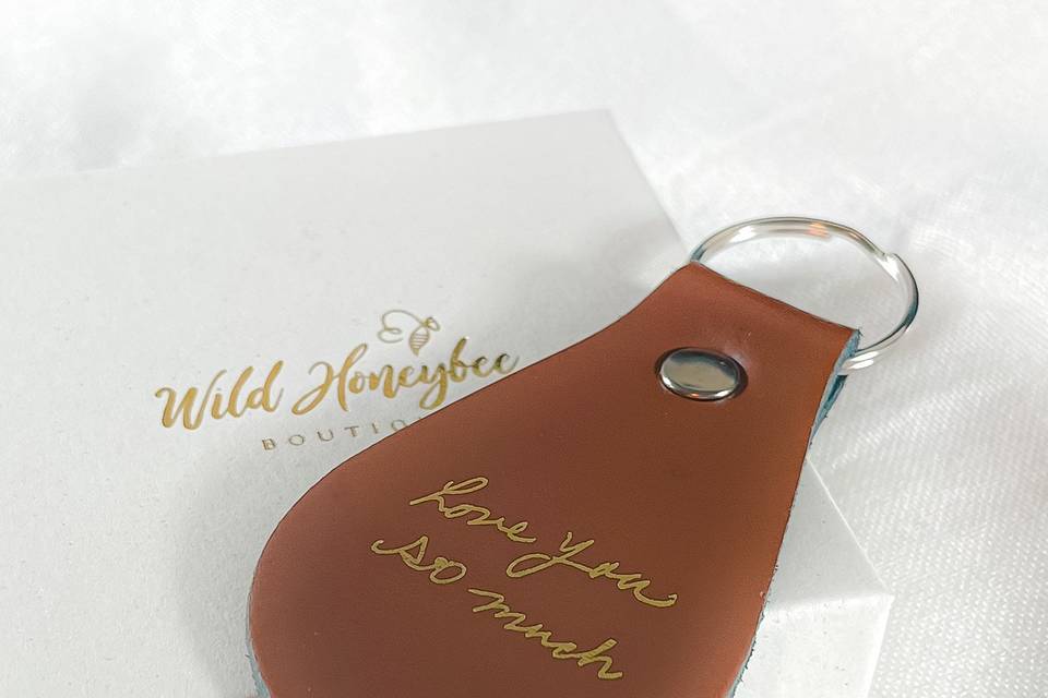 Handwriting gold embossed key