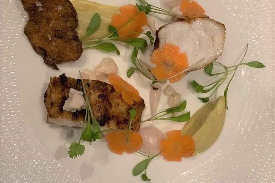 Spiced monkfish, cauliflower