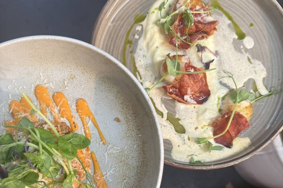Ox Croquette & Scallop Starter