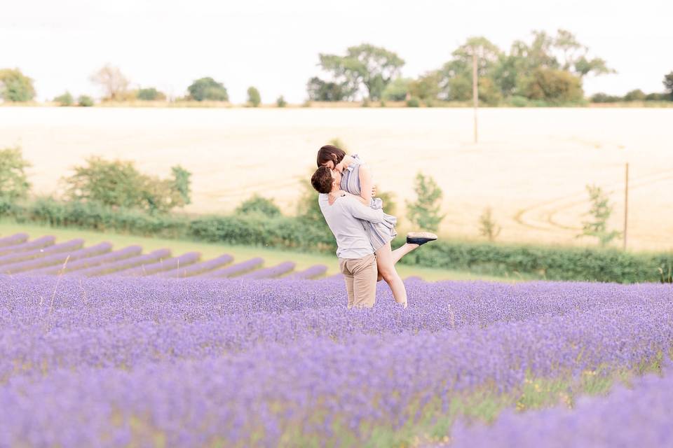 Engagement in lavender field