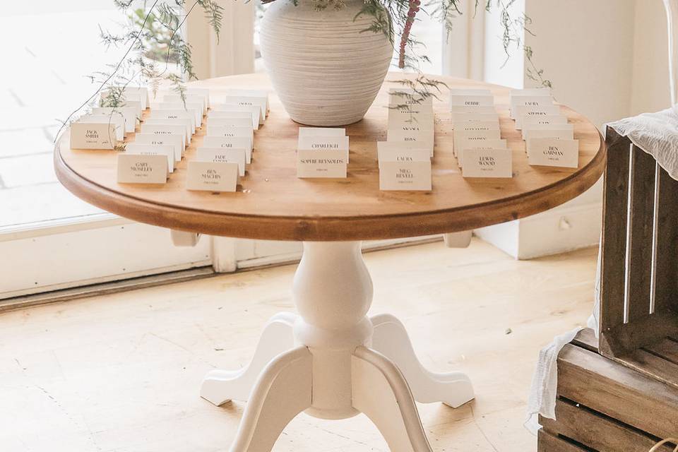 Floral Escort Card Table