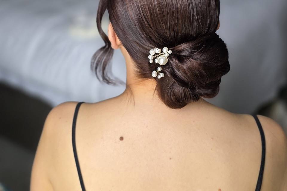 Sleek low bun