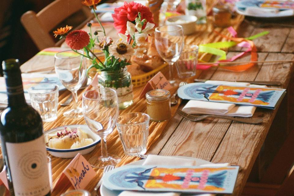 Colourful table scape