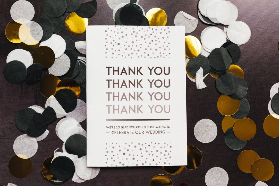 Fold-out thank you card