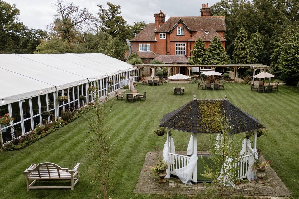 Garden drone shot