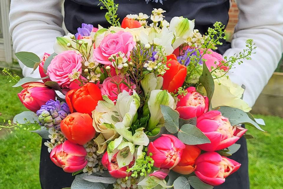 Bright Spring bridal bouquet