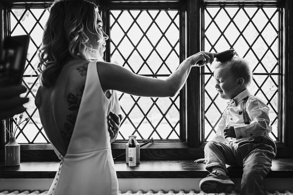 Bride and her son