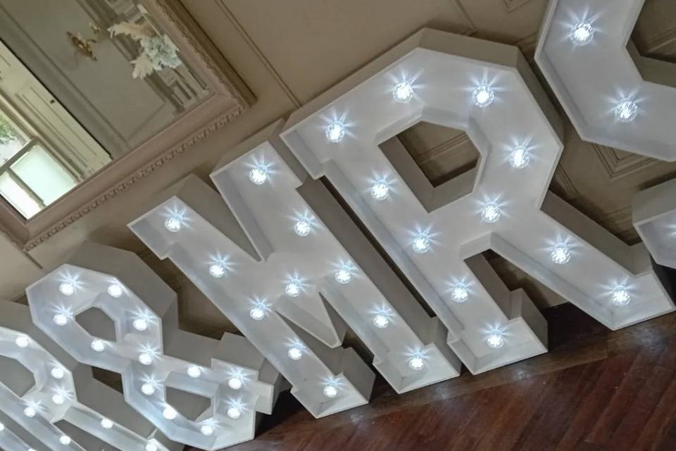 Mr and Mrs Light Up letters