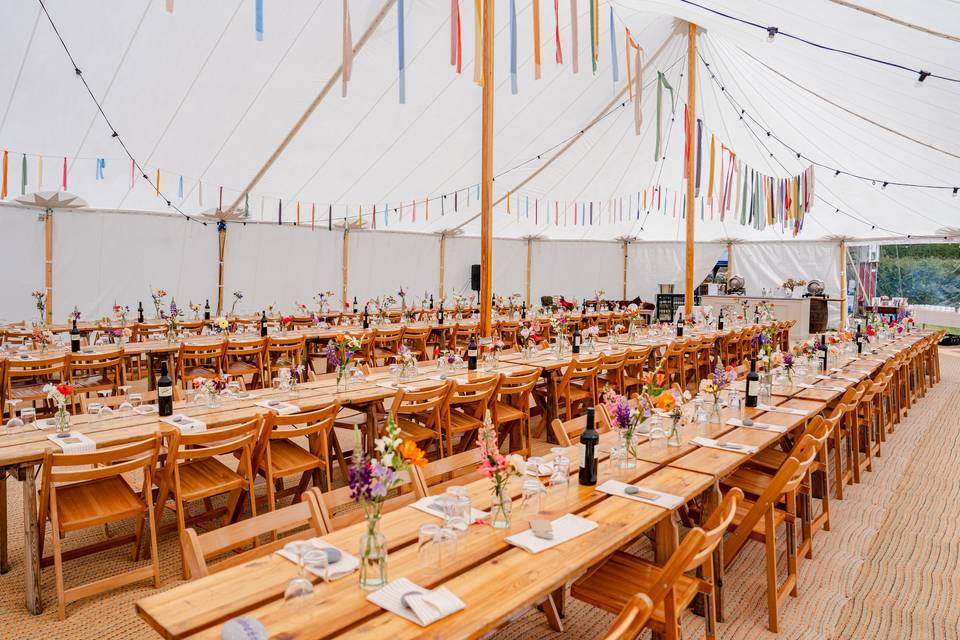 Sailcloth marquee interior
