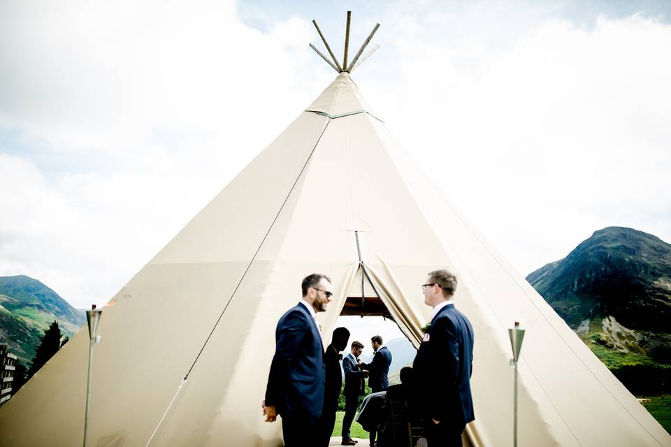 Tipi wedding in the lakes