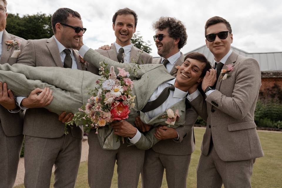 Groom with Bouquet