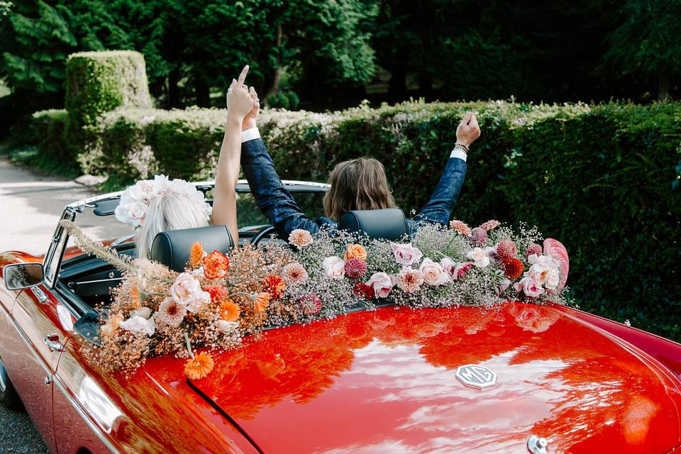 Ombre Car Flowers