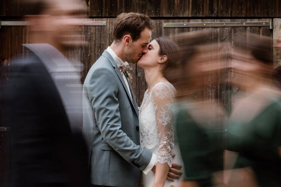 Bride and Groom in movement