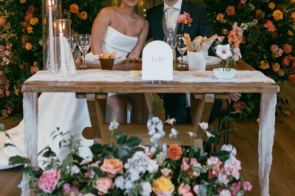 Sweetheart Table Flowers