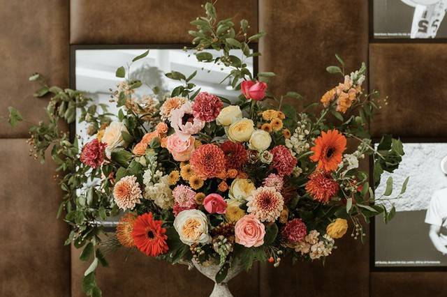 Urn full of flowers