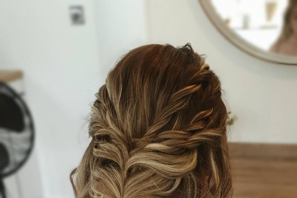 Boho style half updo